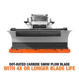 BlockBuster carbide and cover snow plow cutting edge system with a 4x wear life