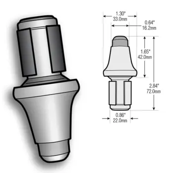 MT10105 Scarifier Bit line drawing and measurements