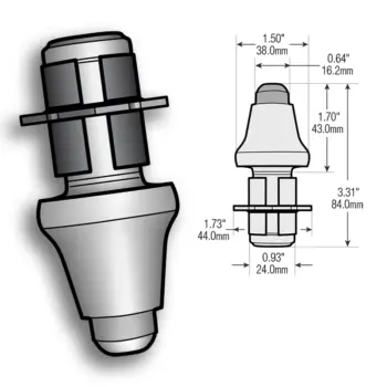 MT10106 Scarifier Bit line drawing and measurements