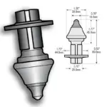 MT10700 Scarifier Bit line drawing and measurements