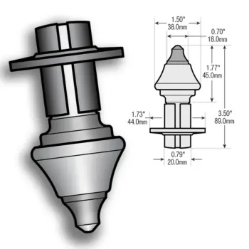 MT10700 Scarifier Bit line drawing and measurements