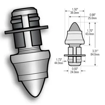 MT50116 Scarifier Bit line drawing and measurements