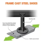 Cast Steel Carbide Frame Shoe on mounting post