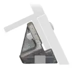Front moldboard cast steel shoe profile showing impervium fill