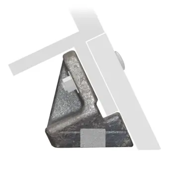 Front moldboard cast steel shoe profile showing impervium fill