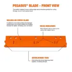 Pegasus Expandable Plow Cutting Edge System blade front view with callouts