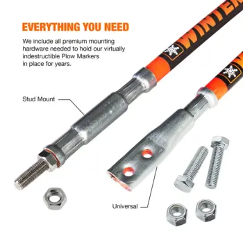 Virtually indestructible plow markers with galvanized steel aircraft cable spine hardware