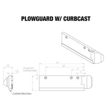 PlowGuard CurbCast curb guard blade saver drawing