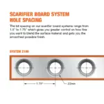 Scarifier board system 2100 hole spacing