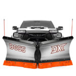 Vulcan V-Plow steel cutting edge system with cast steel curb guard blade savers with carbide full packaging for boss dxt on truck.
