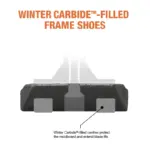 Frame cast steel shoe with Winter carbide called out