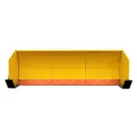 Sectional steel blade on Arctic snow pusher
