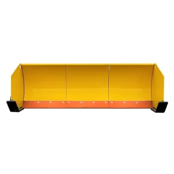 Sectional steel blade on Arctic snow pusher