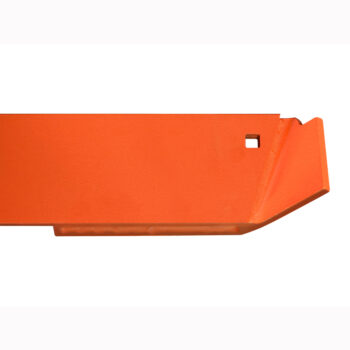 Vulcan V-Plow steel cutting edge system with cast steel curb guard blade savers with carbide blade segment back view