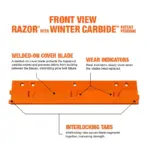 Razor with Winter Carbide Cutting Edge System Blade Front VIew